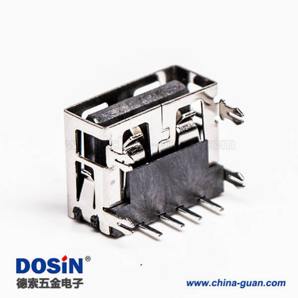 2.0usb彎母座封裝黑色膠芯帶魚叉腳插板 2.0usb彎母座封裝黑色膠芯帶魚叉腳插板