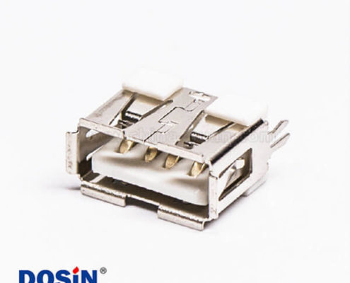 usb type a封裝母座直式白色膠芯