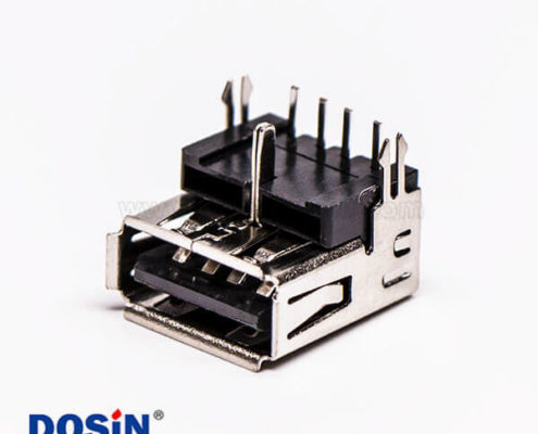 usb type a 插座母頭彎式三腳定位魚叉腳插板