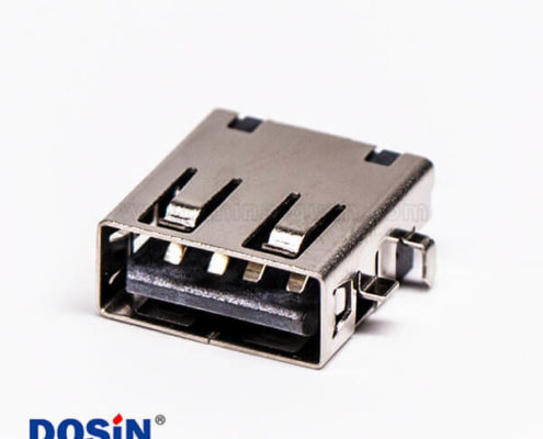 usb接口 type a母座彎頭四腳前貼板后插板