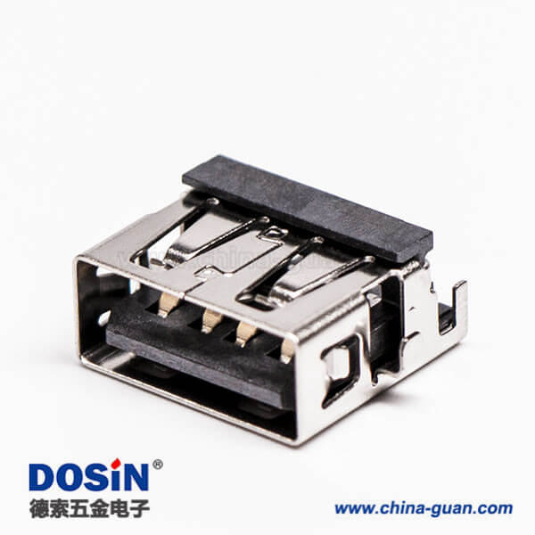 usb母座沉板type a黑色膠芯彎式 usb母座沉板type a黑色膠芯彎式