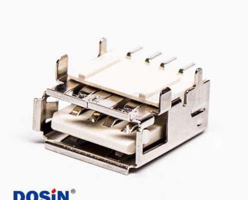 彎頭usb母頭type a型連接器四腳插板彎頭