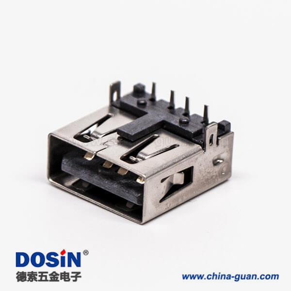 type-a usb母座彎式兩腳插板帶定位柱接板 type-a usb母座彎式兩腳插板帶定位柱接板