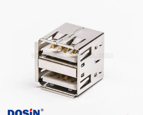 usb雙層母座直式插板白色膠芯type a