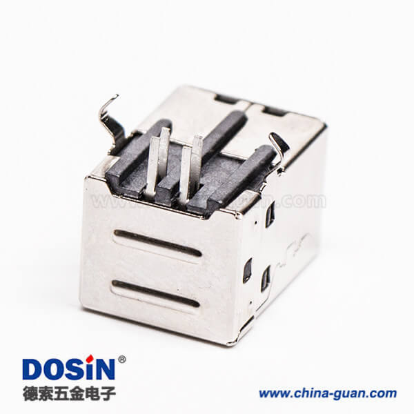 usb type b母座封裝彎式DIP插PCB板 usb type b母座封裝彎式DIP插PCB板