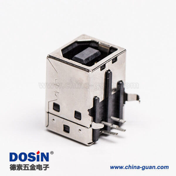 usb type b母座封裝彎式DIP插PCB板 usb type b母座封裝彎式DIP插PCB板