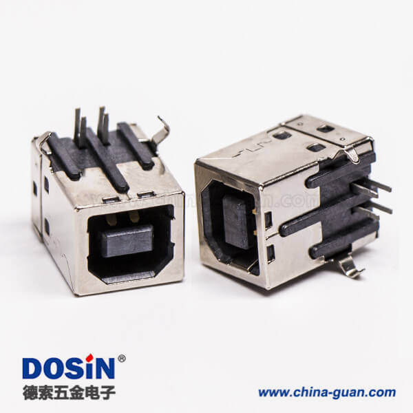 usb type b母座封裝彎式DIP插PCB板 usb type b母座封裝彎式DIP插PCB板