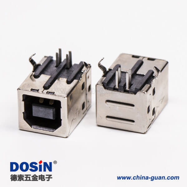 usb type b母座封裝彎式DIP插PCB板 usb type b母座封裝彎式DIP插PCB板