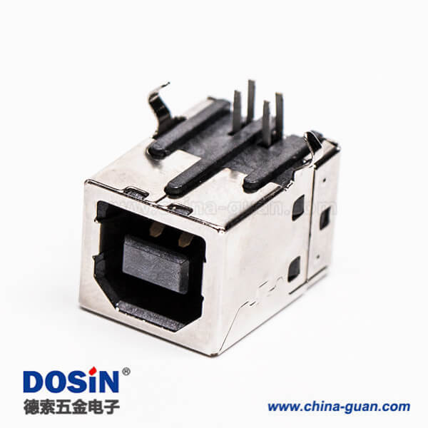 usb type b母座封裝彎式DIP插PCB板