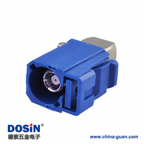 Fakra連接器母頭塑料外殼C型彎式藍(lán)色壓接焊接接線RG174 RG316連接器 Fakra連接器母頭塑料外殼C型彎式藍(lán)色壓接焊接接線RG174 RG316連接器