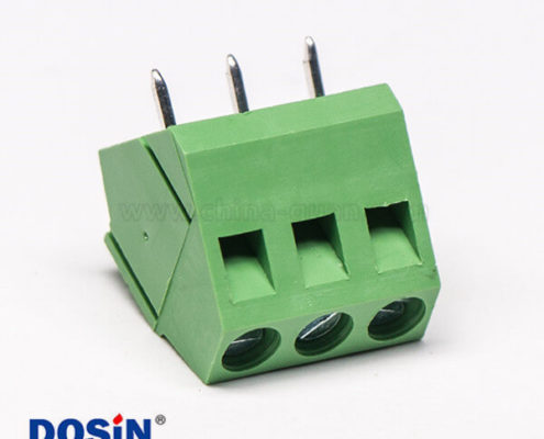 接線端子PCB 2芯直式綠色螺釘式端子連接器