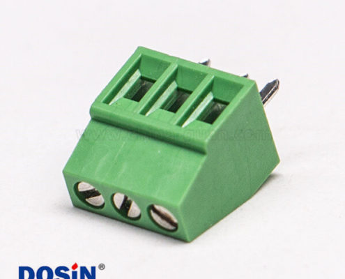 綠色端子螺釘式直式3芯穿孔式接PCB板