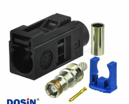 Fakra接頭母頭A型車(chē)載音響收音機(jī)黑色焊接線RG316 RG174連接器