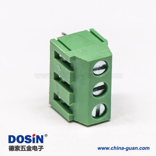 綠色接線端子螺釘式3芯直式連接器插PCB板 綠色接線端子螺釘式3芯直式連接器插PCB板