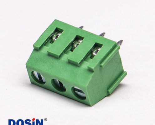 綠色接線端子螺釘式3芯直式連接器插PCB板