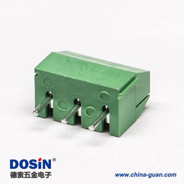 綠色端子座螺釘式3芯穿孔式插PCB板 綠色端子座螺釘式3芯穿孔式插PCB板