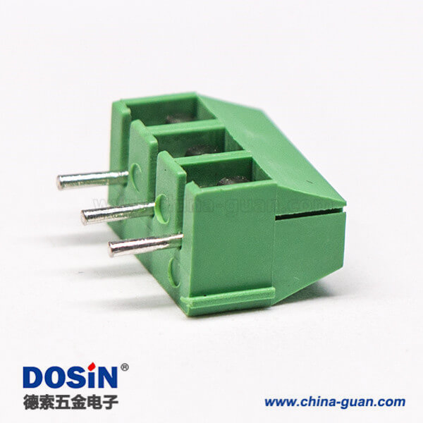 綠色端子座螺釘式3芯穿孔式插PCB板 綠色端子座螺釘式3芯穿孔式插PCB板