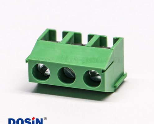 PCB接線端子綠色3排螺釘式3芯壓線端子