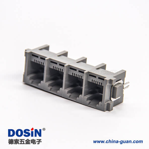 rj11座6P2C連接器1x4插板式接PCB板塑膠外殼 rj11座6P2C連接器1x4插板式接PCB板塑膠外殼