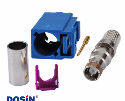 Fakra-C接口C型母頭壓接焊接接線RG58 LMR-195 RG400 RG142連接器