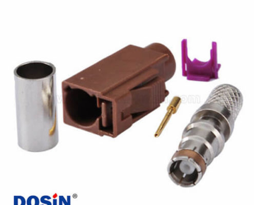 Fakra產(chǎn)品F型母頭壓接焊接接線RG58 LMR-195 RG400 RG142連接器