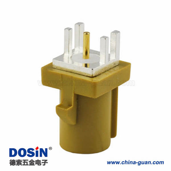 Fakra轉(zhuǎn)接頭K型公頭卡板式PCB板安裝咖喱色/1027收音機(jī)用連接器 Fakra轉(zhuǎn)接頭K型公頭卡板式PCB板安裝咖喱色/1027收音機(jī)用連接器