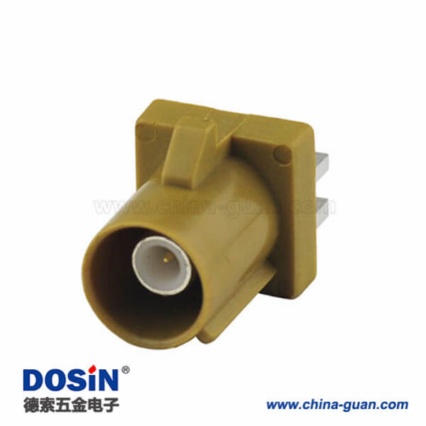 Fakra轉(zhuǎn)接頭K型公頭卡板式PCB板安裝咖喱色/1027收音機(jī)用連接器 Fakra轉(zhuǎn)接頭K型公頭卡板式PCB板安裝咖喱色/1027收音機(jī)用連接器