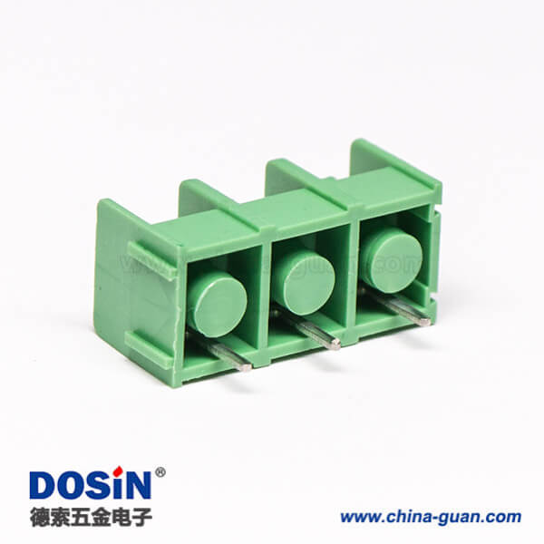 柵欄式接線端子3芯綠色直式插PCB板連接器 柵欄式接線端子3芯綠色直式插PCB板連接器