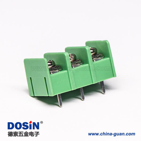 柵欄式接線端子3芯綠色直式插PCB板連接器 柵欄式接線端子3芯綠色直式插PCB板連接器