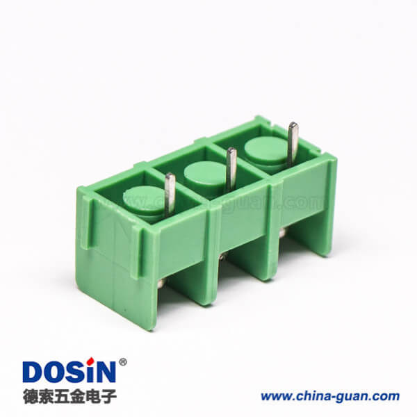 柵欄式接線端子3芯綠色直式插PCB板連接器 柵欄式接線端子3芯綠色直式插PCB板連接器