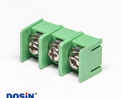 柵欄式接線端子3芯綠色直式插PCB板連接器