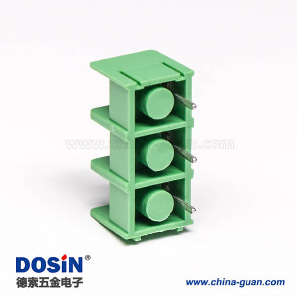 柵欄式接線端子3芯綠色直式插PCB板連接器 柵欄式接線端子3芯綠色直式插PCB板連接器