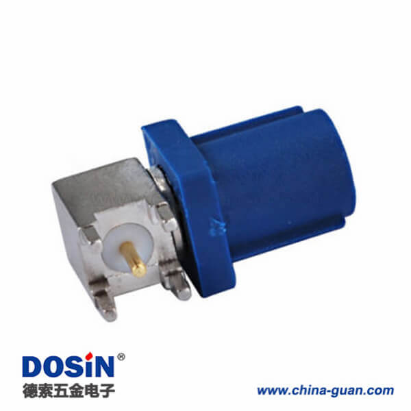 Fakra SMB連接器C型公頭藍(lán)色彎式PCB插孔安裝 Fakra SMB連接器C型公頭藍(lán)色彎式PCB插孔安裝