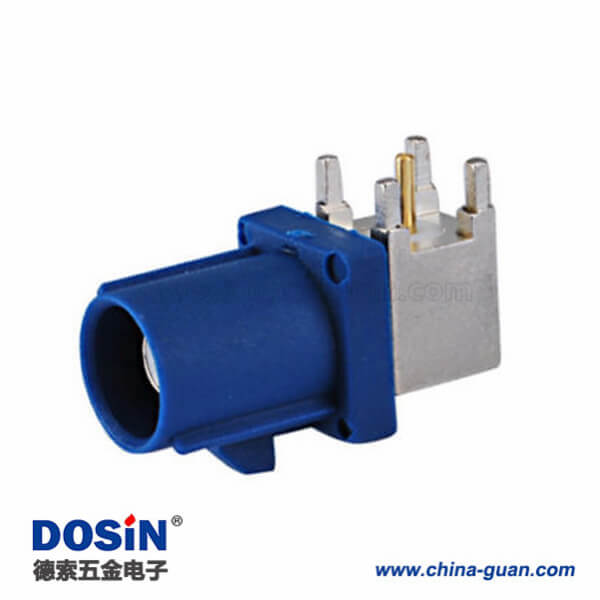 Fakra SMB連接器C型公頭藍(lán)色彎式PCB插孔安裝 Fakra SMB連接器C型公頭藍(lán)色彎式PCB插孔安裝