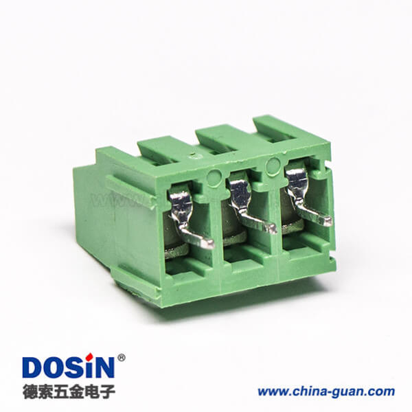 螺釘式接線端子排直式3芯接PCB板連接器綠色 螺釘式接線端子排直式3芯接PCB板連接器綠色
