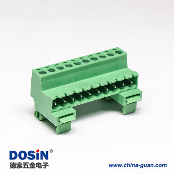 螺釘式接線端子排面板安裝穿孔式10芯綠色端子座 螺釘式接線端子排面板安裝穿孔式10芯綠色端子座