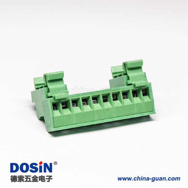 螺釘式接線端子排面板安裝穿孔式10芯綠色端子座 螺釘式接線端子排面板安裝穿孔式10芯綠色端子座