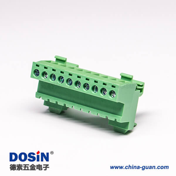 螺釘式接線端子排面板安裝穿孔式10芯綠色端子座 螺釘式接線端子排面板安裝穿孔式10芯綠色端子座