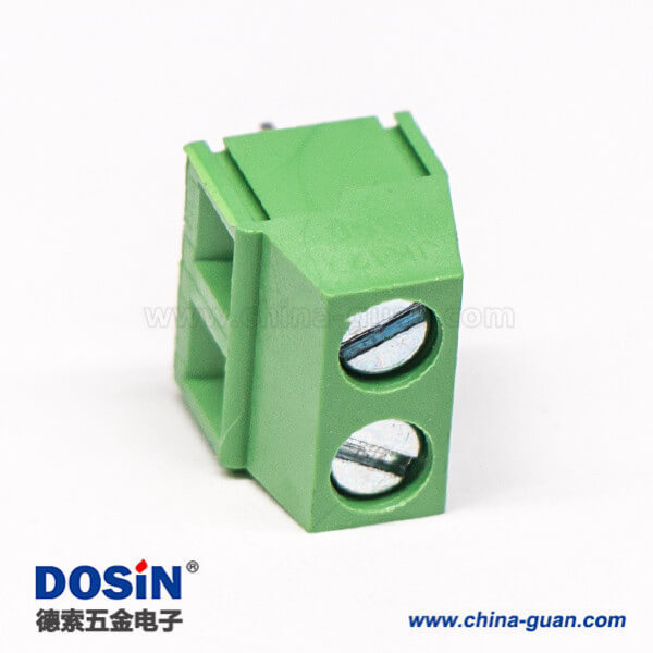 PCB端子綠色螺釘式2芯直式穿孔插PCB板 PCB端子綠色螺釘式2芯直式穿孔插PCB板