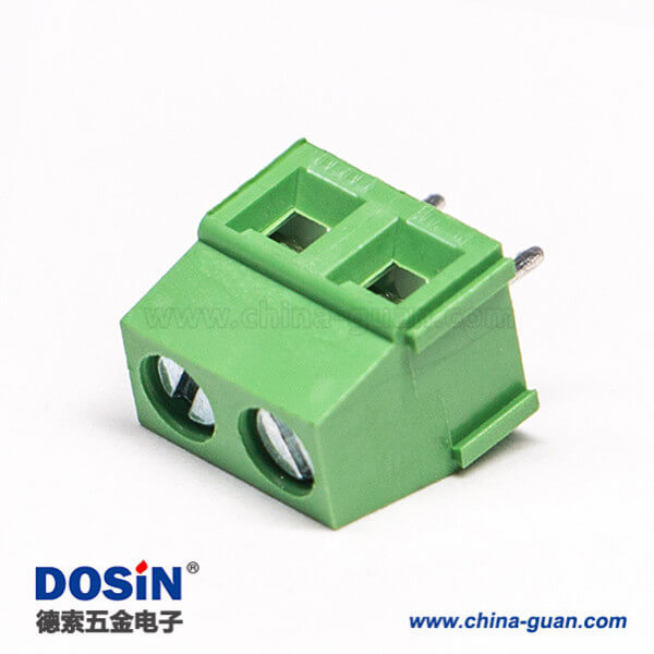 PCB端子綠色螺釘式2芯直式穿孔插PCB板 PCB端子綠色螺釘式2芯直式穿孔插PCB板