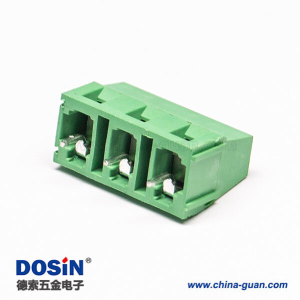 綠色的接線端子直式3芯穿孔式PCB板螺釘式連接器 綠色的接線端子直式3芯穿孔式PCB板螺釘式連接器