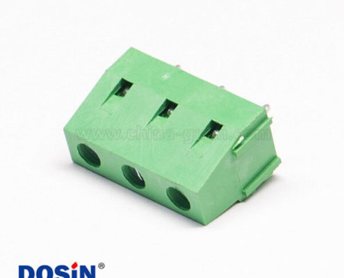 綠色的接線端子直式3芯穿孔式PCB板螺釘式連接器