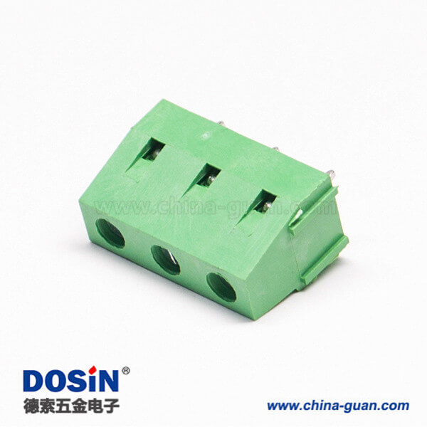 綠色的接線端子直式3芯穿孔式PCB板螺釘式連接器 綠色的接線端子直式3芯穿孔式PCB板螺釘式連接器