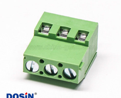 螺釘式端子3芯綠色直式穿孔式插PCB板端子接接線