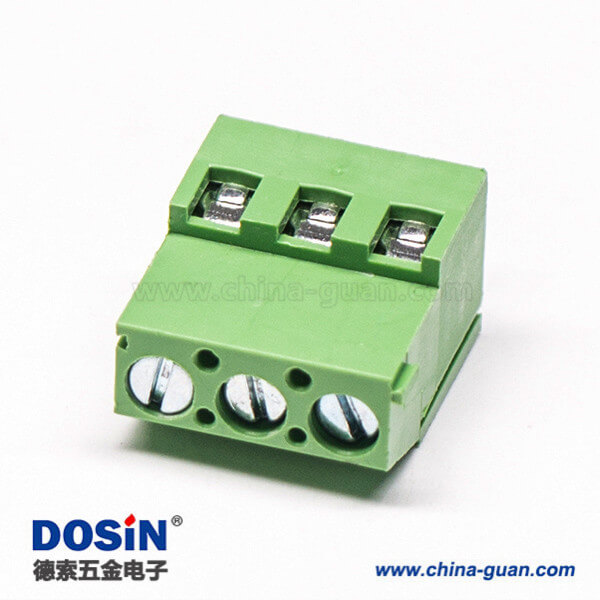 螺釘式端子3芯綠色直式穿孔式插PCB板端子接接線 螺釘式端子3芯綠色直式穿孔式插PCB板端子接接線