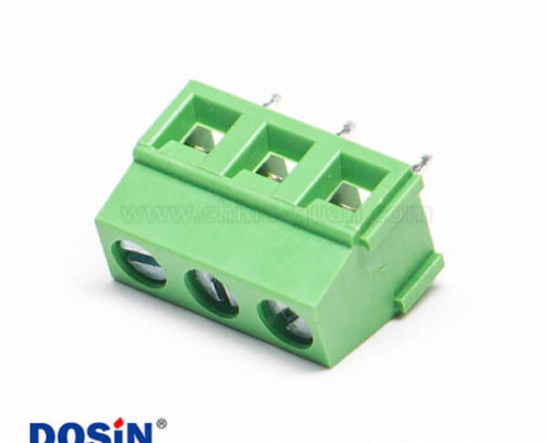 螺釘式PCB接線端子3芯綠色直式接PCB板綠色連接器