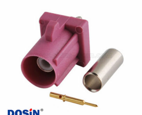 汽車(chē)Fakra射頻連接器H型汽車(chē)音響衛(wèi)星廣播公頭粉色壓接焊接接線RG316 RG174