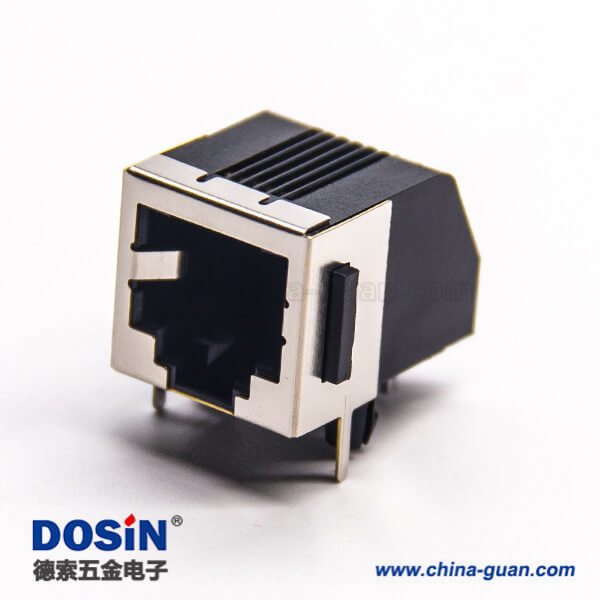 屏蔽rj11信息模塊連接器6p6c彎式母座插PCB板 屏蔽rj11信息模塊連接器6p6c彎式母座插PCB板