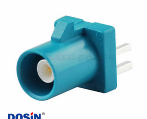 Fakra 公頭RF系列Z型水藍(lán)色公頭插孔PCB板安裝