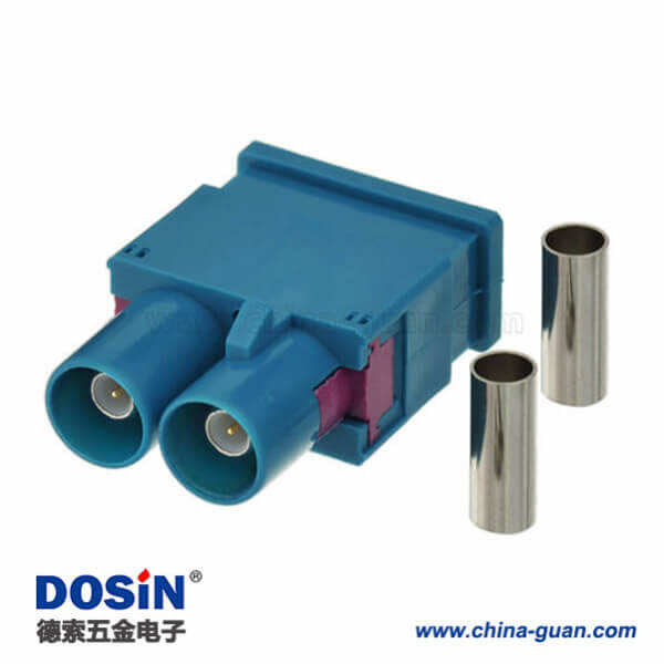 Fakra同軸連接器Z型雙頭公頭水藍(lán)色焊接汽車天線接線RG316 RG174連接器 Fakra同軸連接器Z型雙頭公頭水藍(lán)色焊接汽車天線接線RG316 RG174連接器